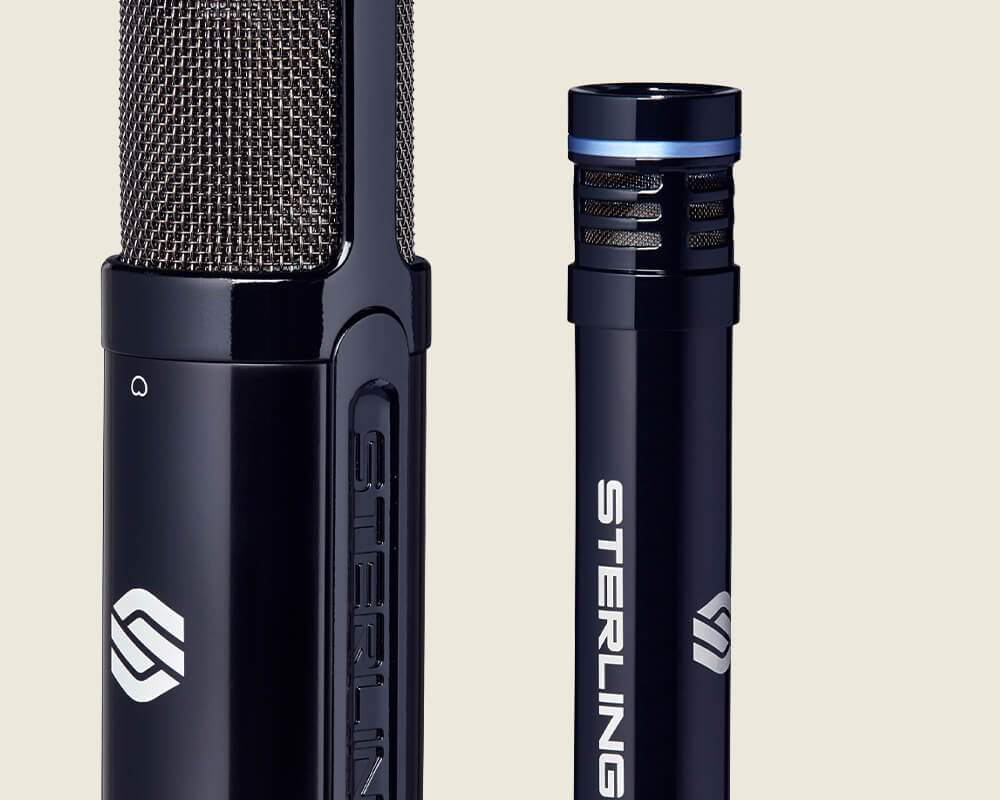 Sterling SP150/130 studio condenser microphone pack on light background