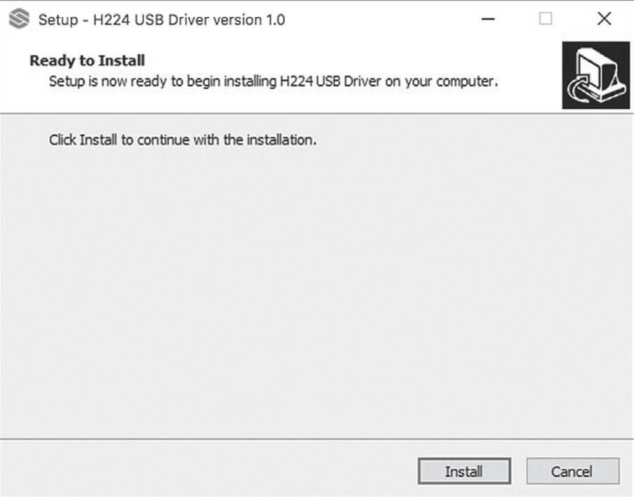 Windows installation screenshot for Harmony H224 Audio Interface