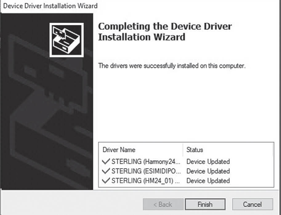Windows installation screenshot for Harmony H224 Audio Interface