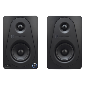 Sterling Audio MX3 3-inch powered studio monitor pair front.