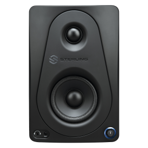 Sterling Audio MX3 3-inch powered studio monitor left unit front.