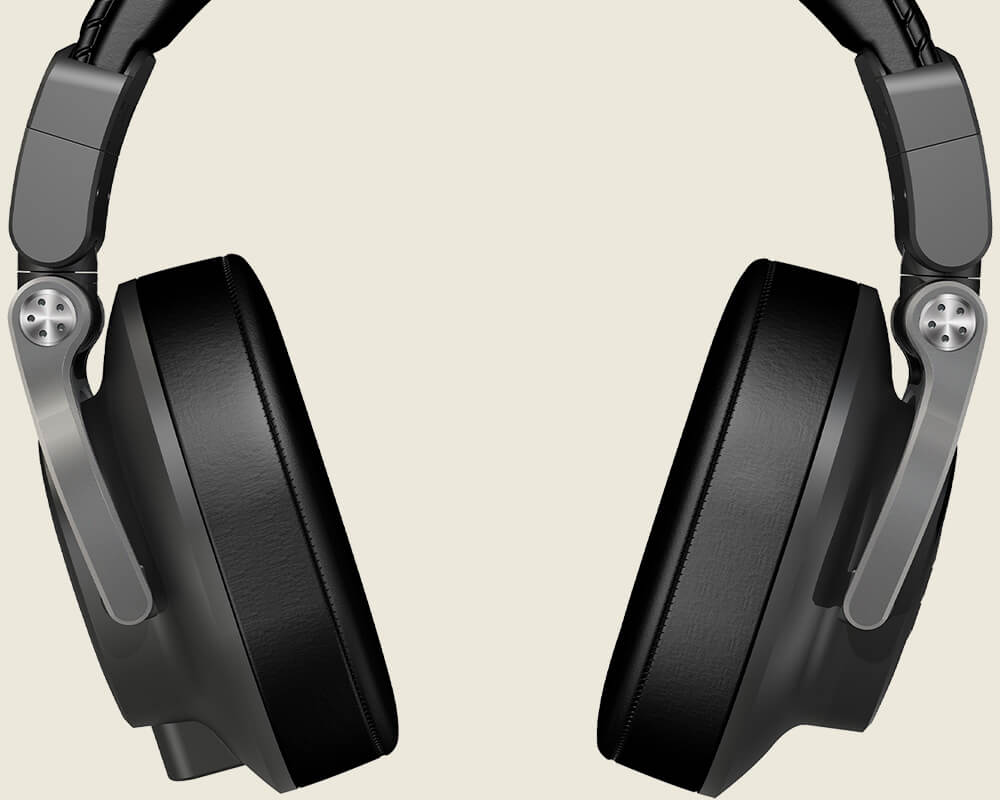 2 Sterling S452 studio headphones front on light background