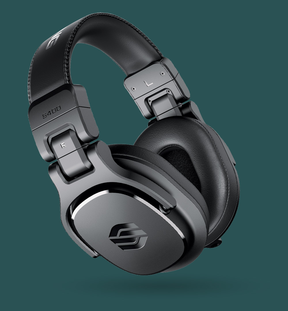 Sterling S400 studio headphones on green background